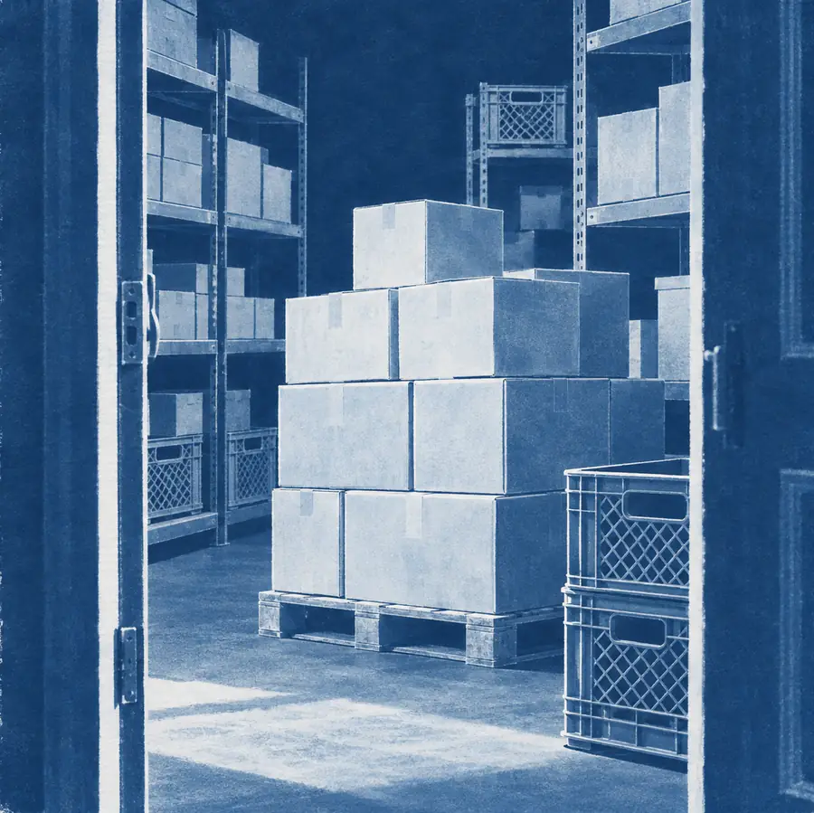 Illustration of distribution businesses equipment and workspace